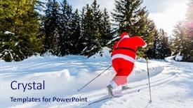  Presentation with new year - Slides enhanced with santa claus with christmas suits background and a sky blue colored foreground