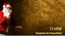  Presentation with secret - Beautiful slide set featuring santa claus with finger backdrop and a tawny brown colored foreground