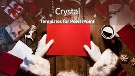  Presentation with gifts - Beautiful theme featuring santa claus with gifts backdrop and a tawny brown colored foreground