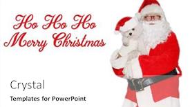  Presentation with dog christmas - Audience pleasing slide deck consisting of santa-claus-with-his-dog backdrop and a white colored foreground