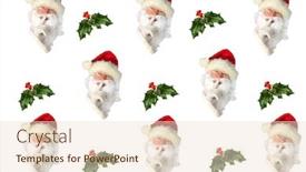  Presentation with holly - Theme having santa-claus-with-holly-leaf background and a lemonade colored foreground