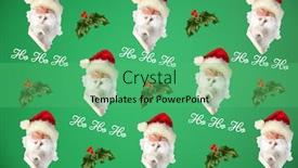  Presentation with holly - PPT theme consisting of santa-claus-with-holly-leaf background and a seafoam green colored foreground
