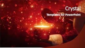  Presentation with red star - Beautiful presentation featuring santa claus with magic box backdrop and a crimson colored foreground