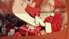  Presentation with christmas presents - Amazing slides having santa claus with presents backdrop and a red colored foreground