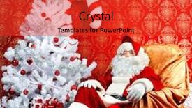  Presentation with christmas presents - Audience pleasing PPT layouts consisting of santa claus with presents and new year tree at home christmas backdrop and a red colored foreground