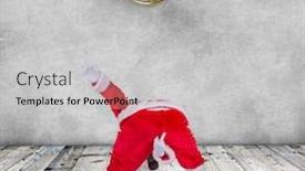  Presentation with santa - Presentation theme having santa-claus-with-upraise-middlefingers background and a light gray colored foreground