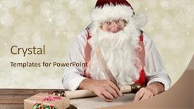  Presentation with santa sleigh - Amazing PPT layouts having santa claus writing in his backdrop and a  colored foreground