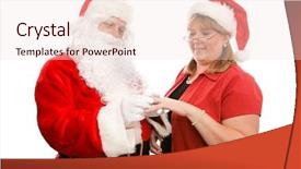  Presentation with sexy santa claus young muscular - PPT theme having santa clause giving his wife background and a  colored foreground