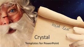  Presentation with scroll - PPT layouts having santa clause holding wish list background and a lemonade colored foreground