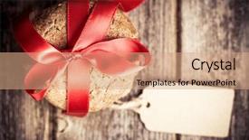  Presentation with old wood - PPT theme consisting of pretty brunette girl standing outdoor in the old boat background and a tawny brown colored foreground