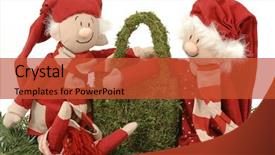  Presentation with santa - Audience pleasing slide set consisting of santa couple together white background backdrop and a red colored foreground