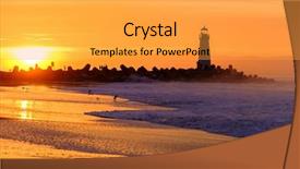  Presentation with light - Audience pleasing slide deck consisting of santa cruz breakwater light walton backdrop and a yellow colored foreground