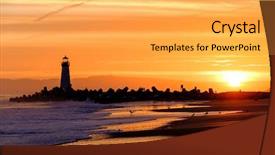  Presentation with luminescent light emitting - Amazing PPT layouts having santa cruz breakwater light walton backdrop and a yellow colored foreground