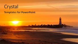  Presentation with santa - Colorful PPT theme enhanced with santa cruz breakwater light walton backdrop and a gold colored foreground