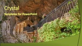  Presentation with catholic - Amazing PPT theme having santa cueva a catholic sanctuary backdrop and a tawny brown colored foreground