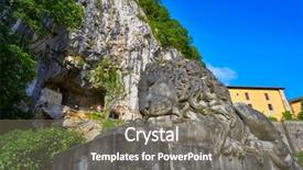  Presentation with catholic - Presentation design consisting of santa cueva a catholic sanctuary background and a gray colored foreground