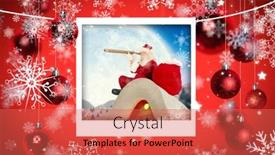  Presentation with christmas presents - Audience pleasing presentation theme consisting of santa delivery presents to village against christmas photographs backdrop and a red colored foreground