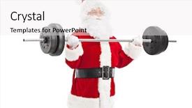  Presentation with barbell - Amazing slides having santa exercising with a heavy backdrop and a white colored foreground