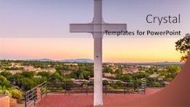  Presentation with mexico - Presentation theme featuring santa-fe-new-mexico-usa background and a light blue colored foreground