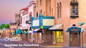  Presentation with mexico - Theme with santa-fe-new-mexico-usa background and a coral colored foreground