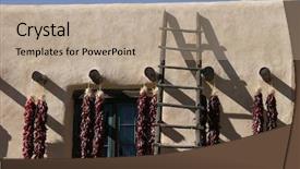  Presentation with chili - Audience pleasing theme consisting of santa fe new mexico backdrop and a coral colored foreground