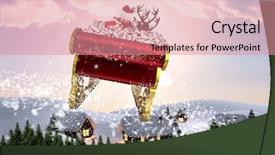  Presentation with santa sleigh - Slide deck enhanced with santa flying his sleigh background and a coral colored foreground