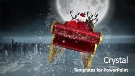  Presentation with santa sleigh - Theme with santa flying his sleigh background and a gray colored foreground