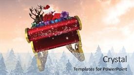  Presentation with santa sleigh - Presentation consisting of santa flying his sleigh background and a light blue colored foreground