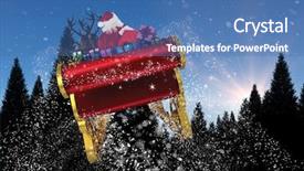  Presentation with santa sleigh - Beautiful slide set featuring santa flying his sleigh backdrop and a teal colored foreground