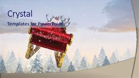 Presentation with santa sleigh - Amazing presentation theme having santa flying his sleigh backdrop and a light blue colored foreground