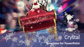  Presentation with santa sleigh - Slides enhanced with santa flying his sleigh background and a ocean colored foreground