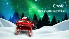  Presentation with shimmering - Slide deck consisting of santa flying his sleigh background and a ocean colored foreground