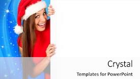  Presentation with blue stars - PPT layouts consisting of santa girl with stars background and a  colored foreground