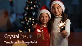  Presentation with santa - Beautiful theme featuring santa girls with burning bengal backdrop and a tawny brown colored foreground