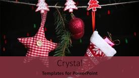  Presentation with christmas black - PPT theme with santa hat and christmas accessories on black background with lights background and a tawny brown colored foreground