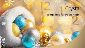  Presentation with clock countdown - Amazing presentation design having santa hat and clock backdrop and a coral colored foreground