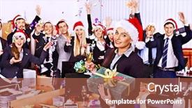  Presentation with santa - Beautiful theme featuring santa hat at xmas party backdrop and a red colored foreground