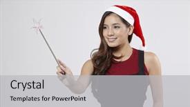  Presentation with magic wand - Presentation consisting of santa hat holding a magic background and a  colored foreground