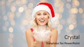  Presentation with christmas magic - Colorful PPT theme enhanced with santa hat holding fairy dust backdrop and a lemonade colored foreground
