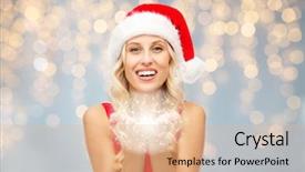  Presentation with dust - Audience pleasing presentation theme consisting of santa hat holding fairy dust backdrop and a coral colored foreground