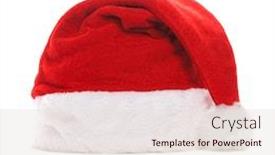  Presentation with white christmas - Presentation consisting of santa-hat-isolated-on-white background and a sky blue colored foreground
