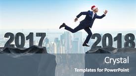  Presentation with hat - Slides enhanced with santa hat jumping from 2017 background and a ocean colored foreground
