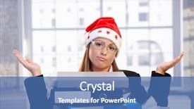  Presentation with hat - PPT theme featuring santa hat sitting in office background and a ocean colored foreground