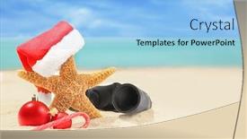  Presentation with christmas holidays - Slide deck consisting of santa-hat-with-sea-star background and a light blue colored foreground