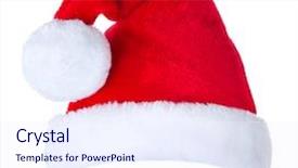  Presentation with hat - Audience pleasing PPT theme consisting of collage new year - santa hat backdrop and a sky blue colored foreground