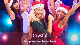 Presentation with dancing - Amazing presentation having santa hats dancing at party backdrop and a violet colored foreground