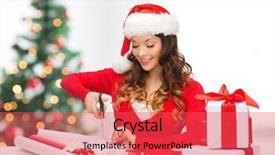  Presentation with happiness - Amazing presentation having santa helper hat with gift backdrop and a  colored foreground
