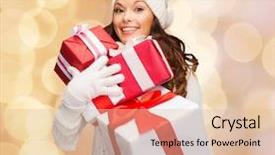  Presentation with christmas borders winter - Cool new slides with santa helper hat with gifts backdrop and a lemonade colored foreground