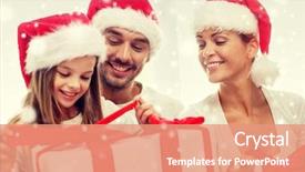  Presentation with happy holidays - Beautiful presentation featuring santa helper hats with gift backdrop and a coral colored foreground