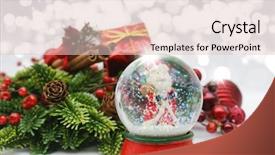  Presentation with data protection globe - Beautiful presentation featuring santa in a snow globe backdrop and a lemonade colored foreground